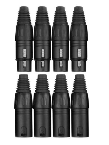 ZŁĄCZE WTYK XLR 3 PIN 4 pary 8 sztuk