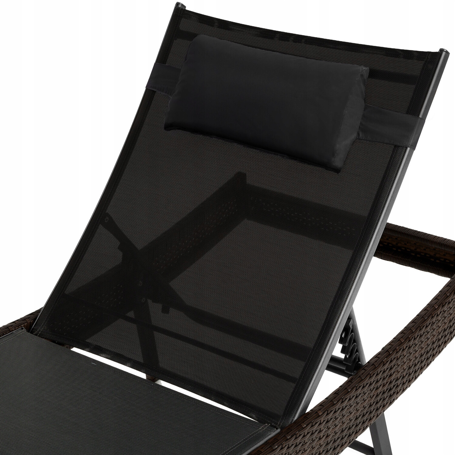 Leżak ogrodowy rattanowy brązowy Tectake 402056 - obrazek 3