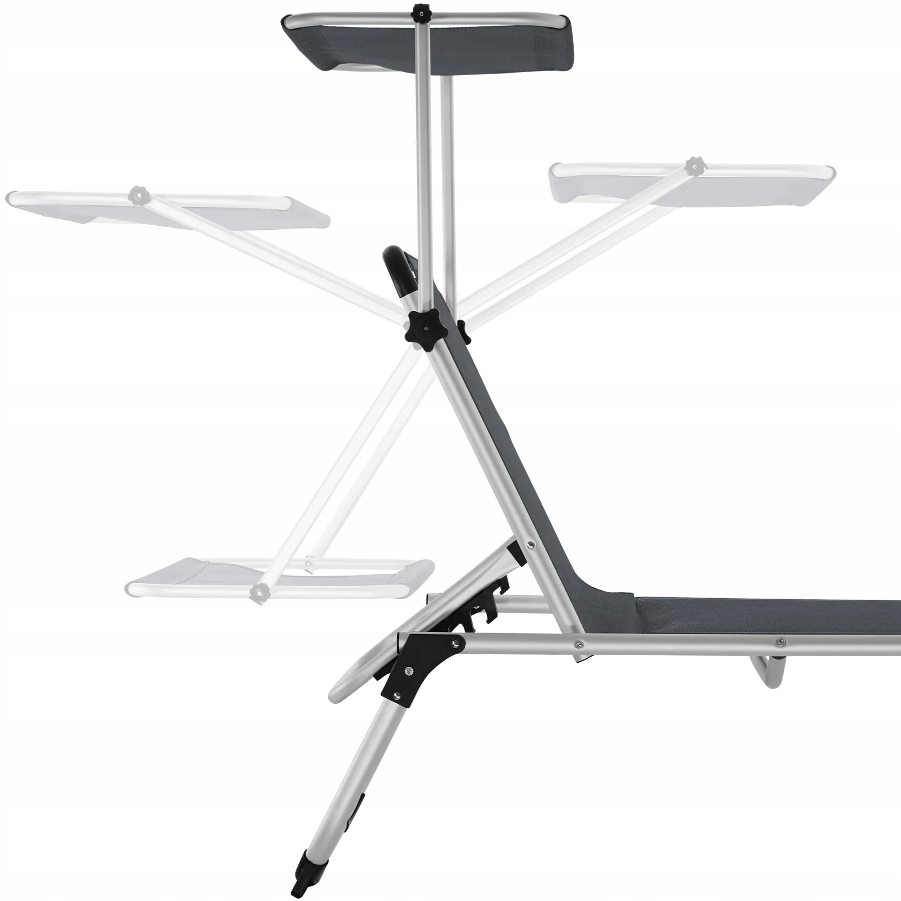 Leżak plażowy Lorella szary regulacją szary - obrazek 5