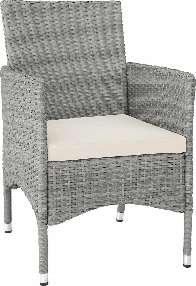 Krzesła 2szt ogrodowe TecTake technorattan szary - obrazek 2