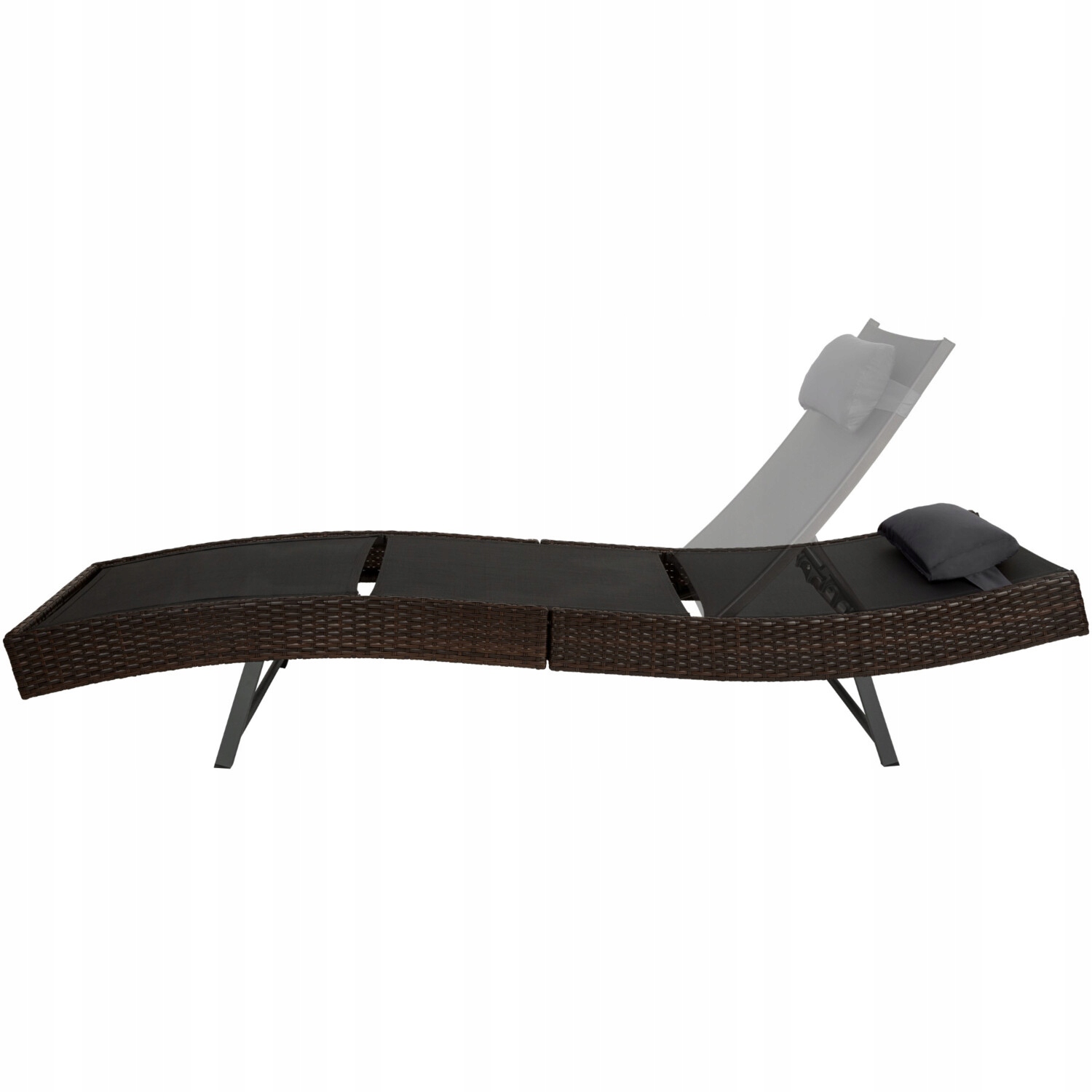 Leżak ogrodowy rattanowy brązowy Tectake 402056 - obrazek 2