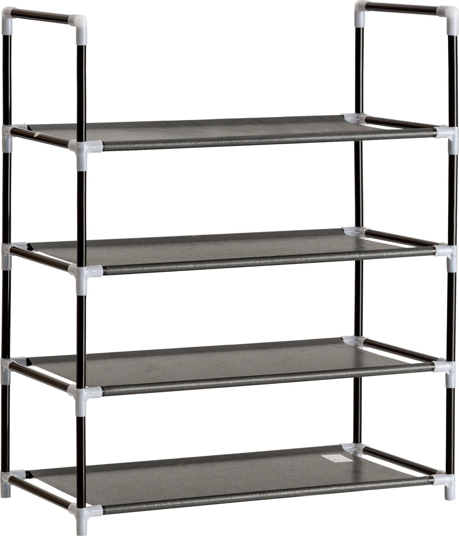 Regał na buty z 4 półkami czarny