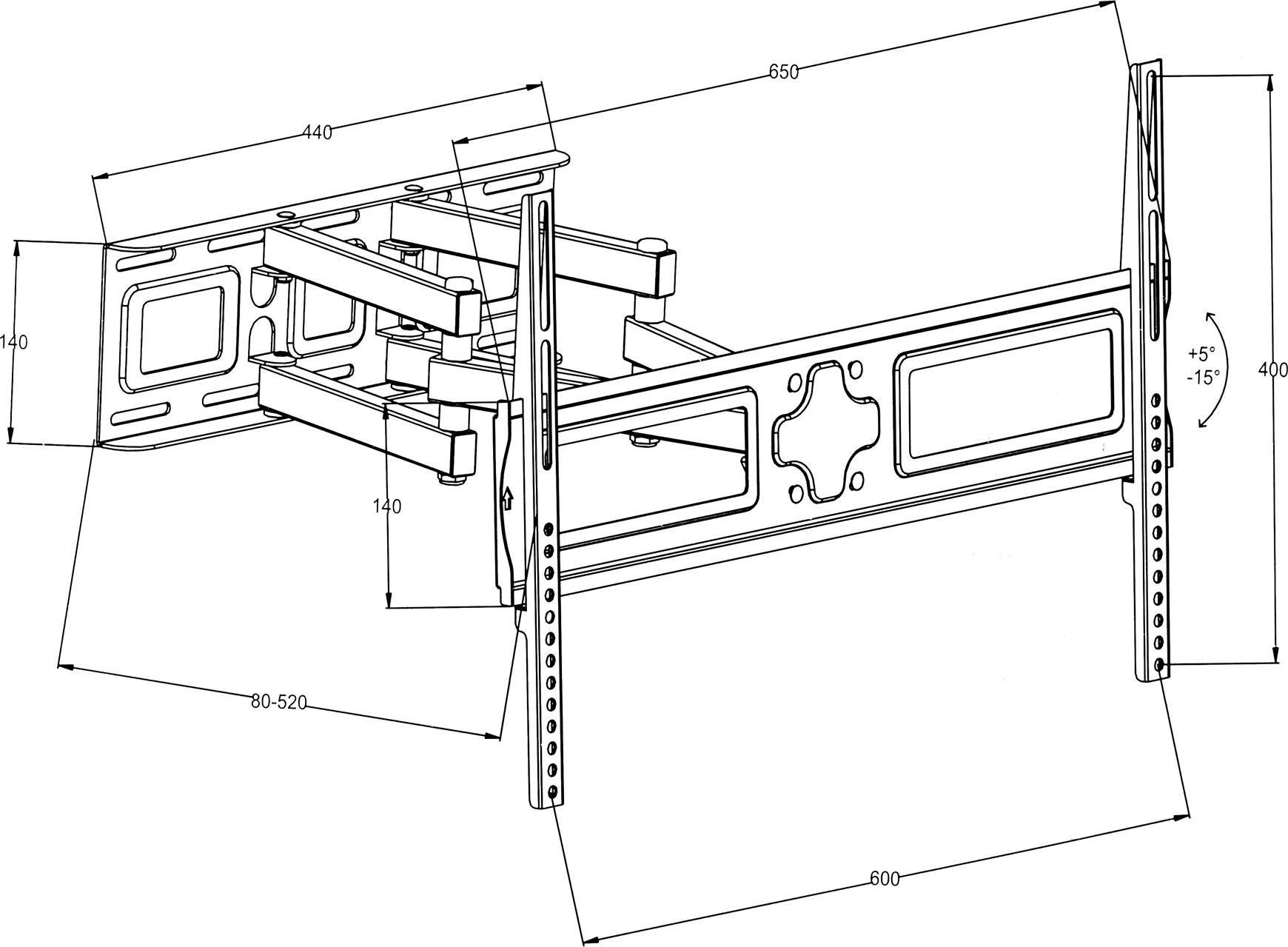 Uchwyt Wieszak TV LCD 32-65 cali Regulowany 401289 - obrazek 4