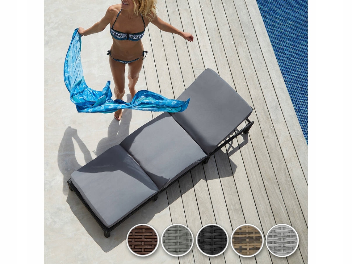 Leżak ogrodowy poliratan Sofia czarny 402307 - obrazek 4