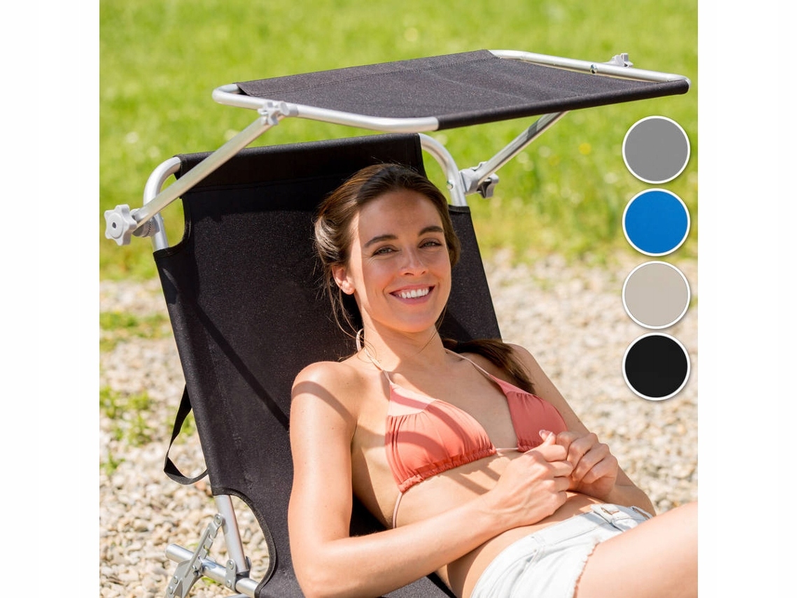 Leżak Ogrodowy Plażowy Leżaki Z Zadaszeniem 400655 - obrazek 3