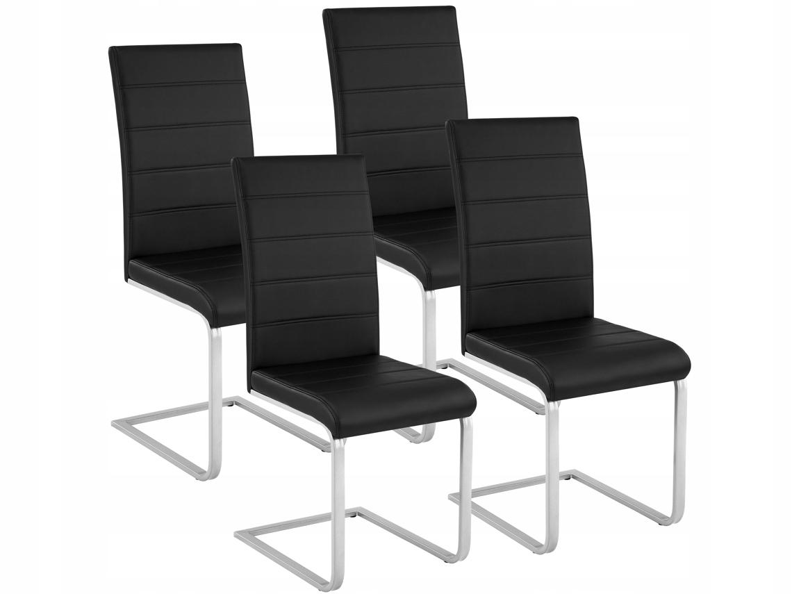 Zestaw 4 krzeseł do salonu jadalni Bettina czarne