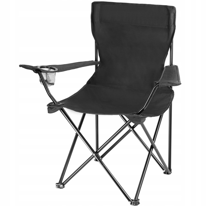 Krzesło 2szt turystyczne z oparciem TecTake czarny - obrazek 2