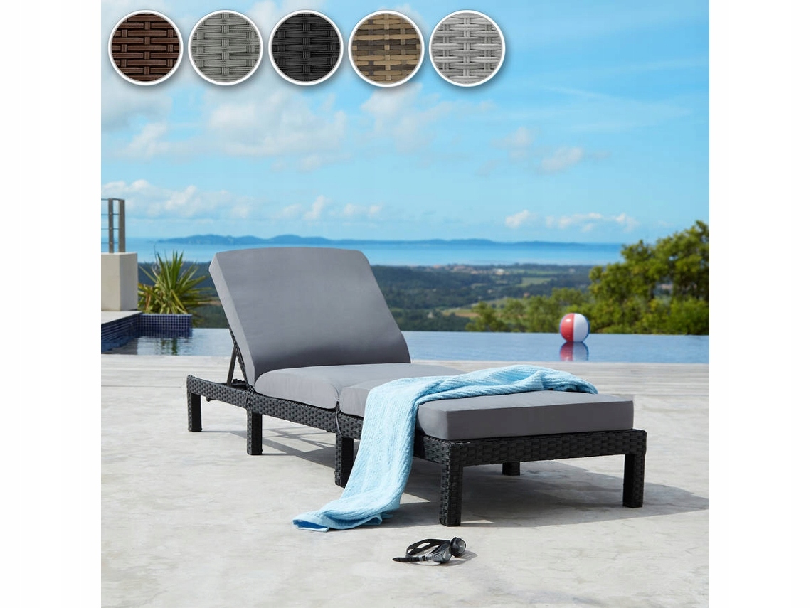 Leżak ogrodowy poliratan Sofia czarny 402307 - obrazek 3