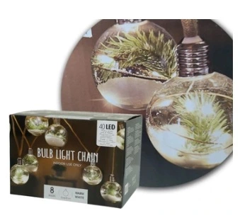 Girlanda Łańcuch świetlny żarówki 8 kul 40 LED