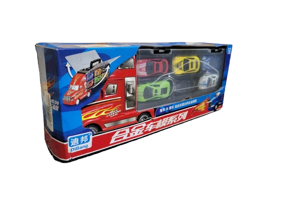 Ciężarówka czerwona z samochodzikami - obrazek 2