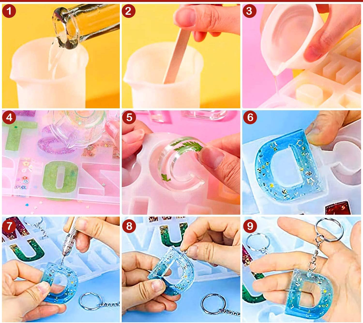 Zestaw form do odlewania żywicy alfabetu naszyjniki bransoletki - obrazek 5