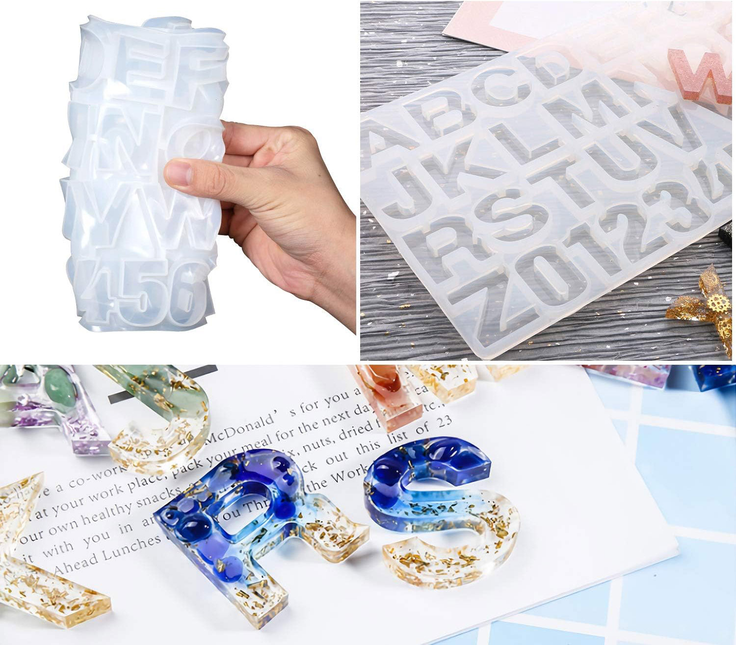 Zestaw form do odlewania żywicy alfabetu naszyjniki bransoletki - obrazek 2