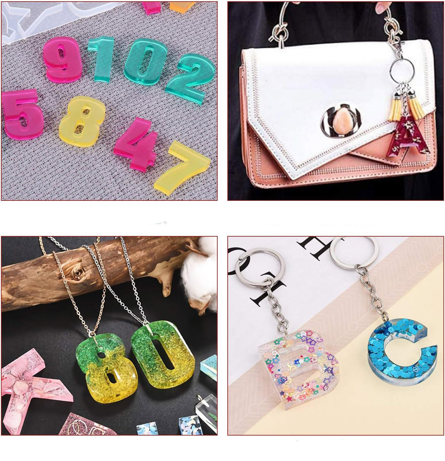 Zestaw form do odlewania żywicy alfabetu naszyjniki bransoletki - obrazek 6