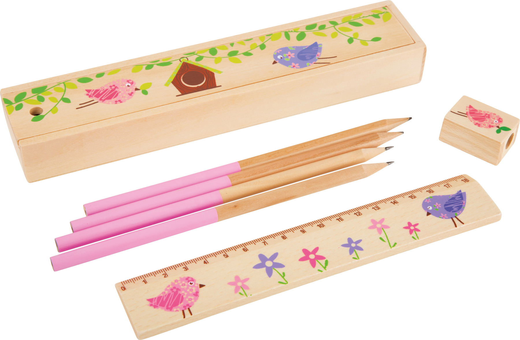 Drewniany piórnik z wyposażeniem Small Foot 3224