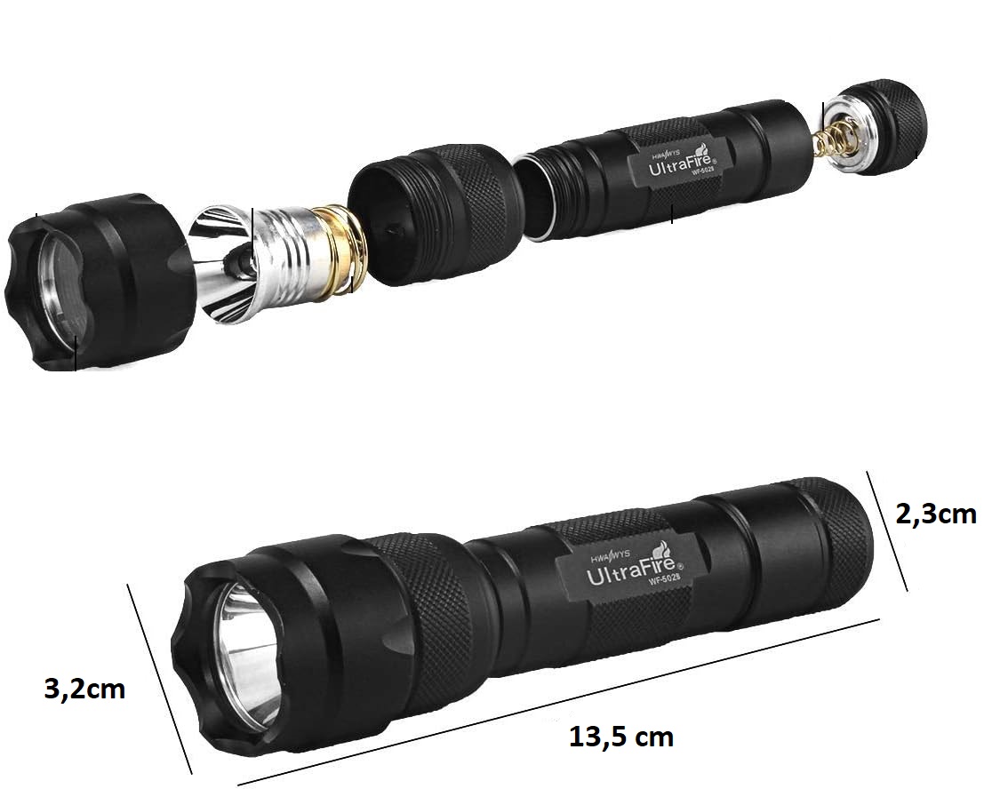 ULTRAFIRE WF-502B Latarka z białym światłem - obrazek 3