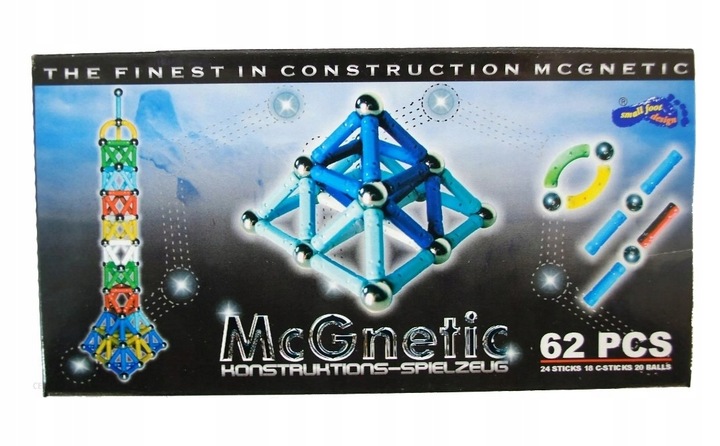 Magnetyczne klocki konstrukcyjne 62el.