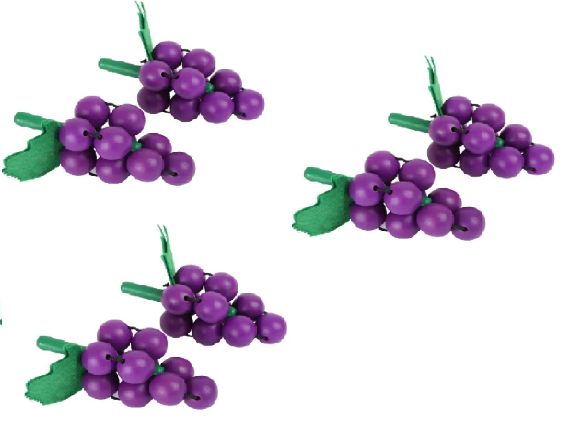 Drewniane kiście winogron do zabawy w sklep - 6 szt.