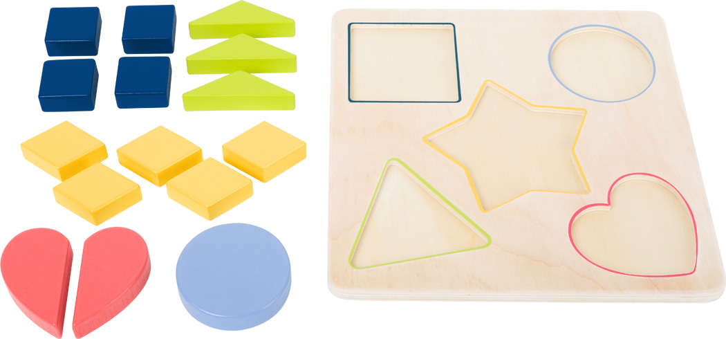 Small Foot Drewniane puzzle Kształty geometryczne, Ułamki - obrazek 3