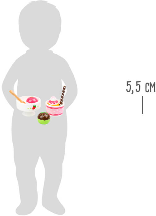 Zestaw drewniany desery lodowe lody Small Foot - obrazek 3