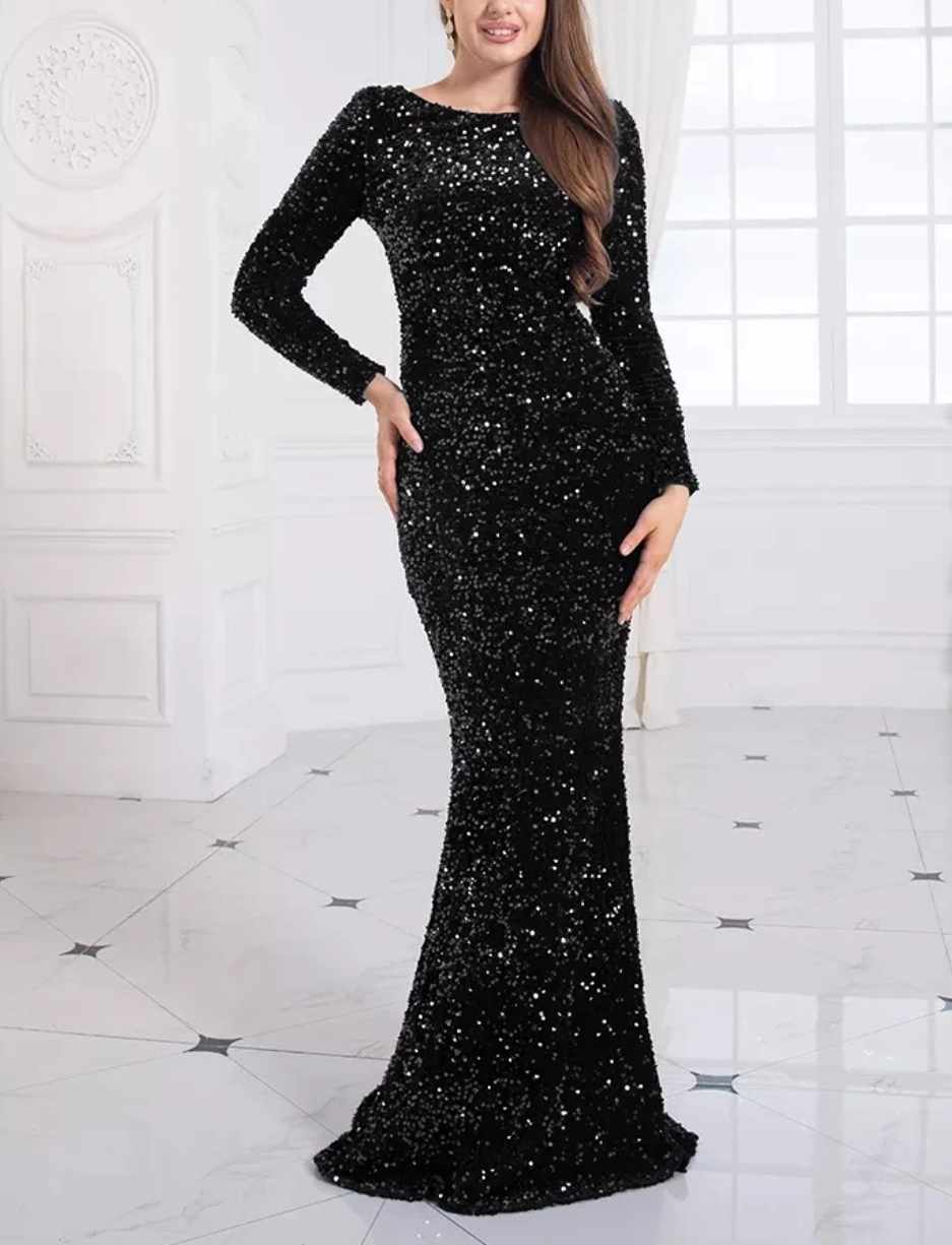 Sukienka damska maxi CEKINOWA rozmiar M - obrazek 2