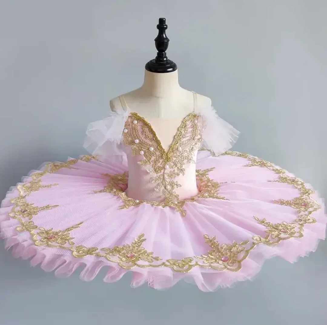 Dziewczęca body/sukienka baletowa strój balet 128 - obrazek 3