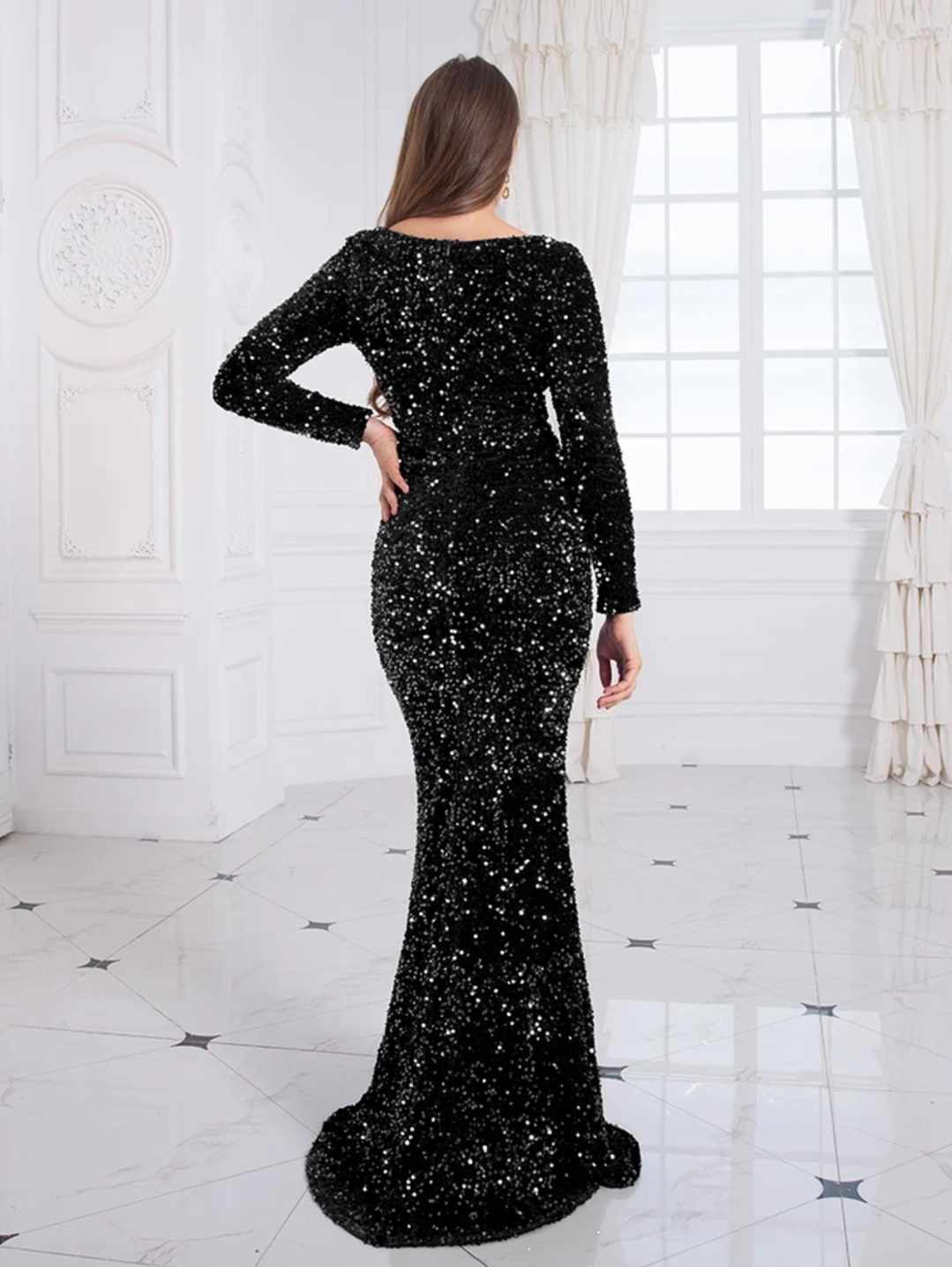 Sukienka damska maxi CEKINOWA rozmiar M - obrazek 3