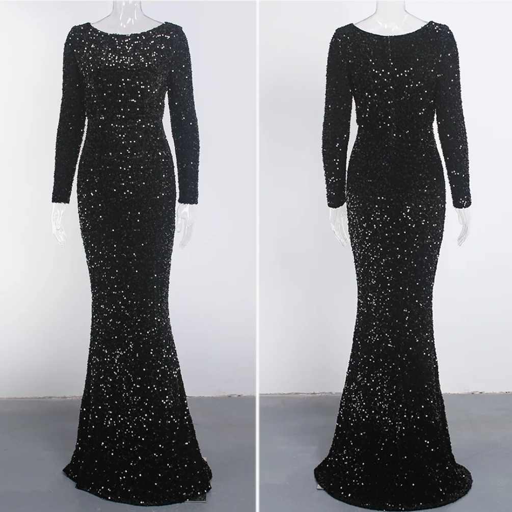 Sukienka damska maxi CEKINOWA rozmiar M - obrazek 4