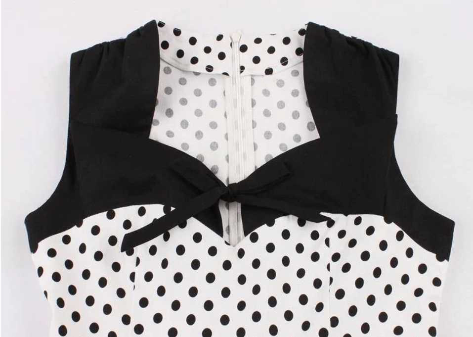 Damska letnia sukienka midi w groszki - obrazek 3