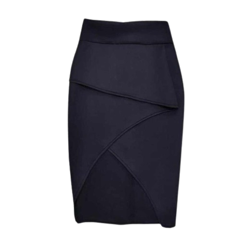 Ołówkowa spódnica czarna z falbaną rozmiar 2XL