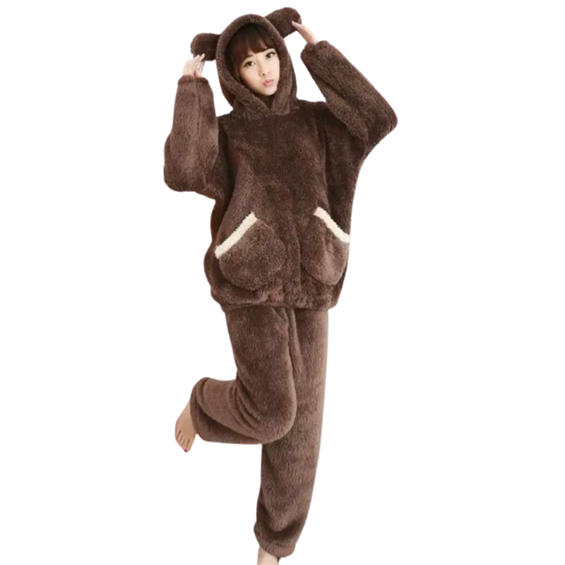 Damska piżama pluszowa ciepła rozmiar S/M