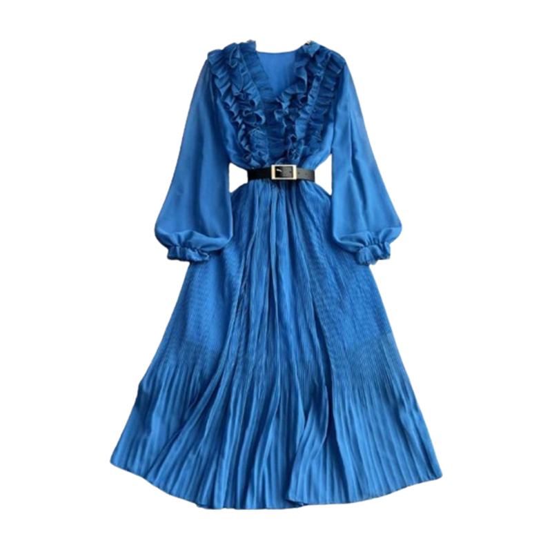 Szyfonowa midi sukienka z falbanką rozmiar L