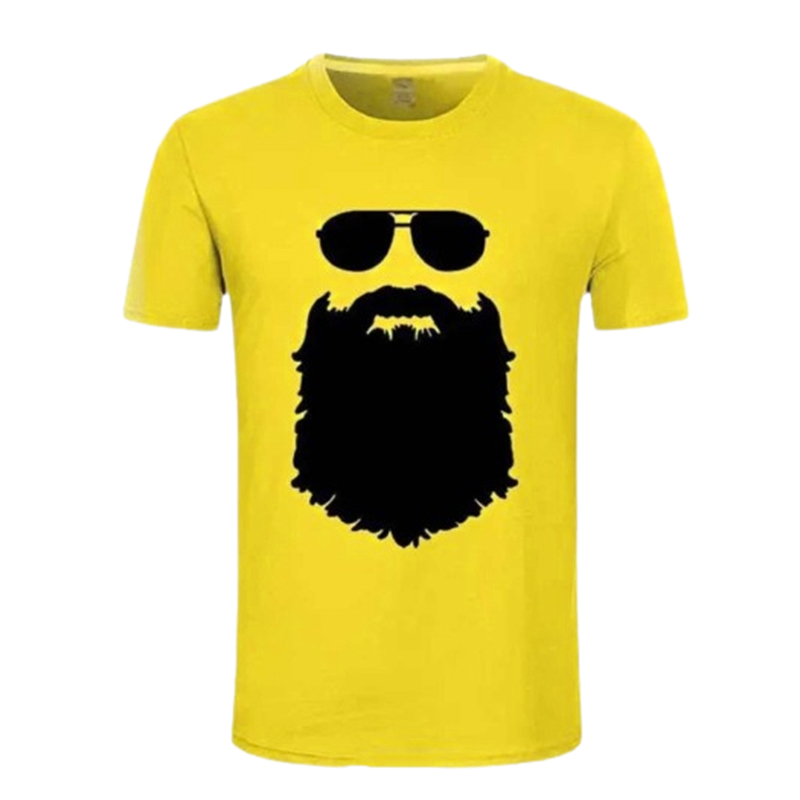 Męska koszulka żółta z nadrukiem