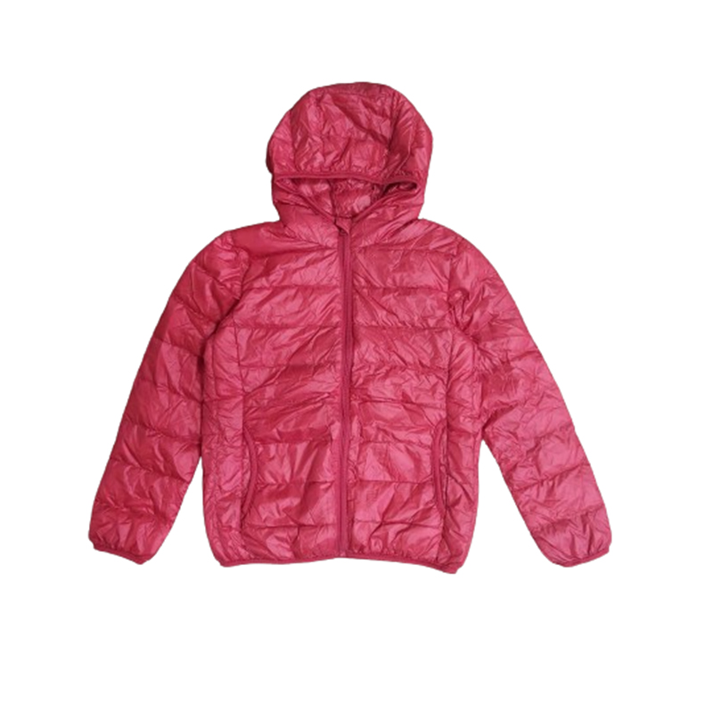 Dziewczęca ultralekka przenośna kurtka z kapturem