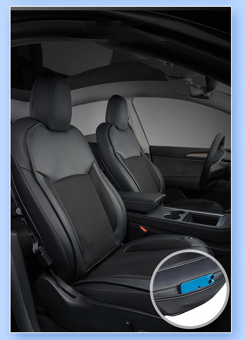 2x Pokrowiec z wentylacją osłona fotela Tesla Model 3/Y - obrazek 8