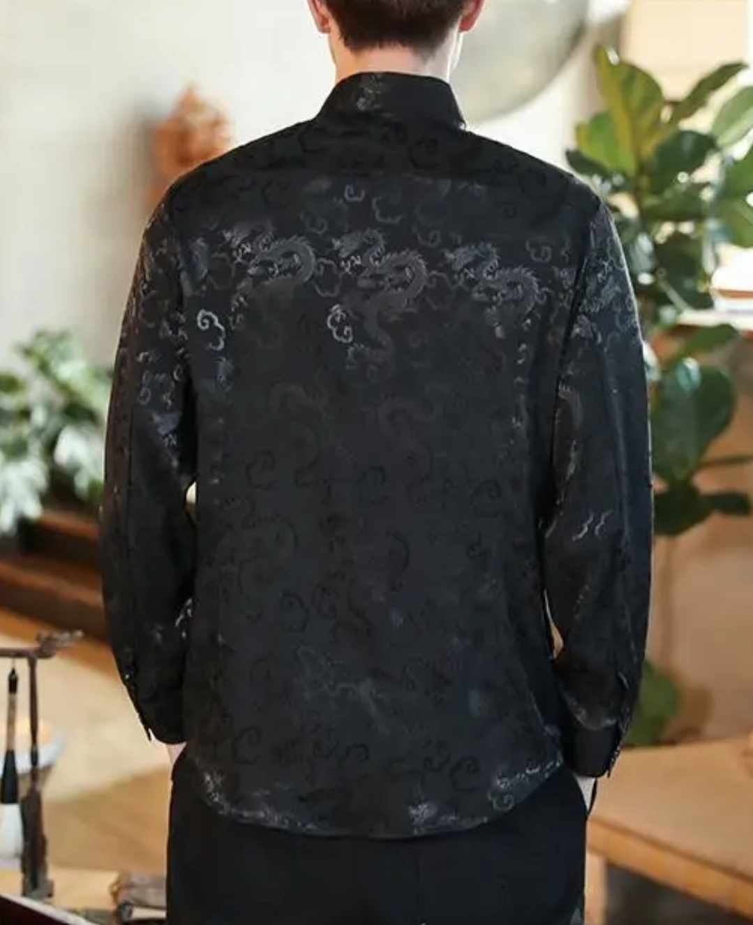 Męska koszula smok strój Tang chiński rozmiar M - obrazek 2