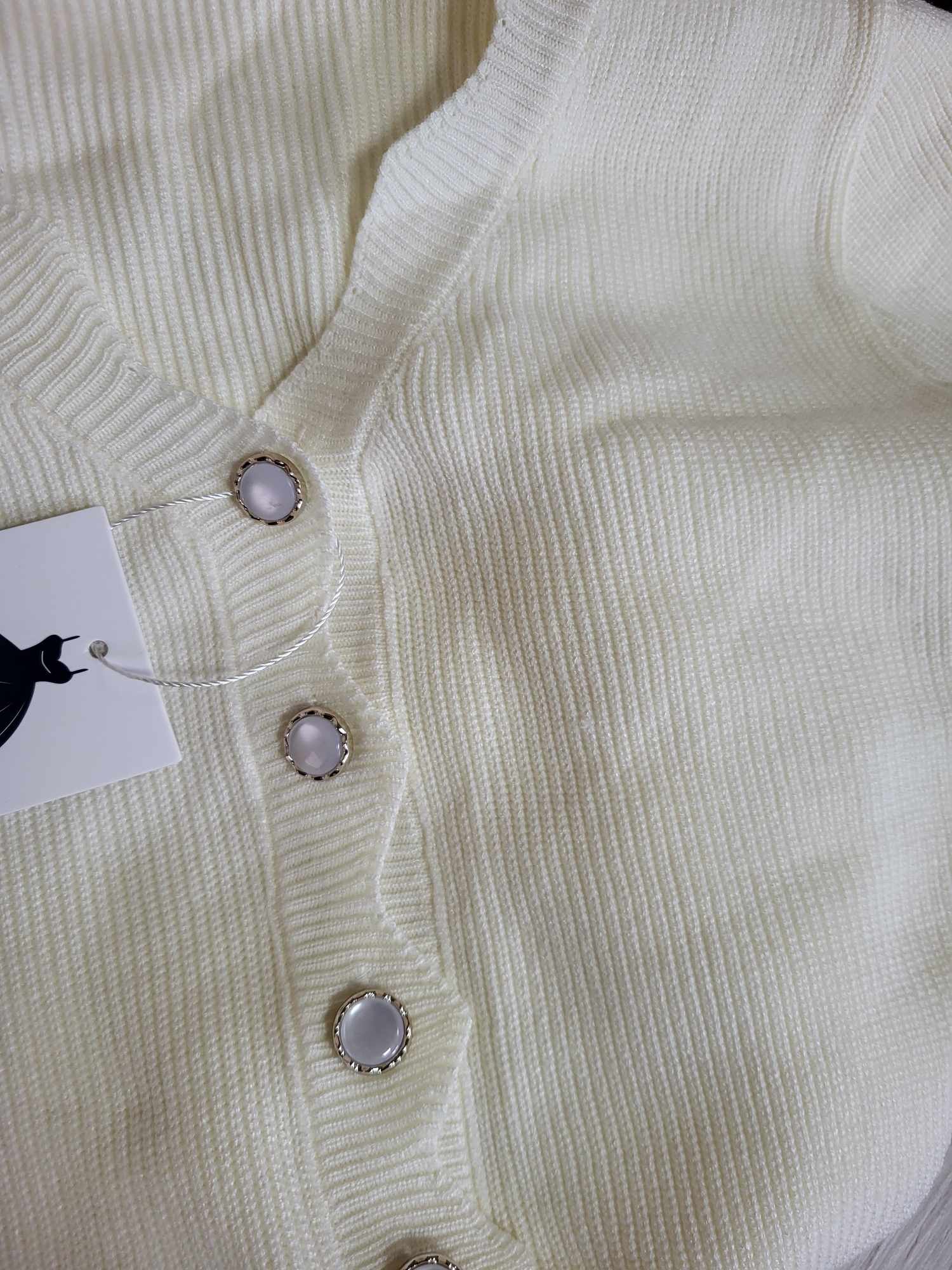 Damska dzianinowa sukienka midi kolor Ecru - obrazek 4