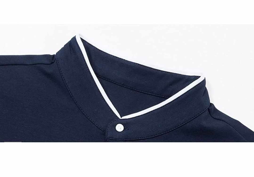 Męska koszulka polo ze stójką z długim rękawem - obrazek 3