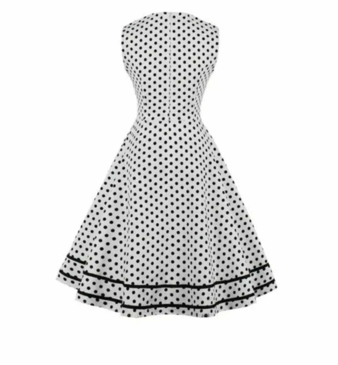 Damska letnia sukienka midi w groszki - obrazek 2