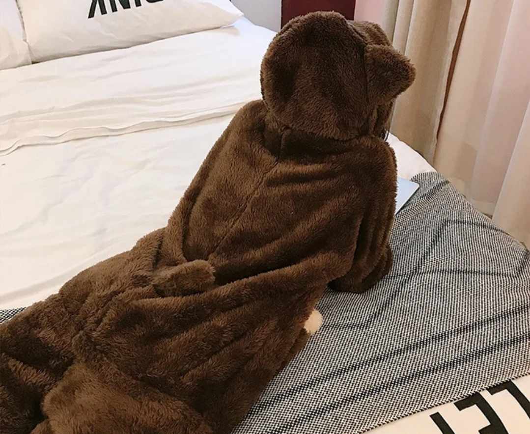 Damska piżama pluszowa ciepła rozmiar S/M - obrazek 3