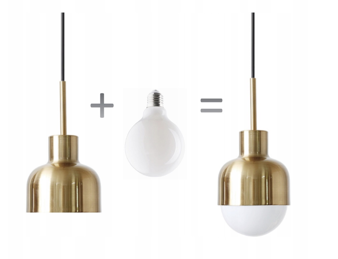 Nowoczesna wisząca lampa + żarówka ZŁOTA - obrazek 5