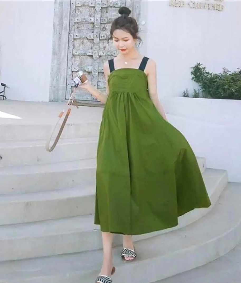 Luźna sukienka rozkloszowana midi rozmiar S/M - obrazek 3