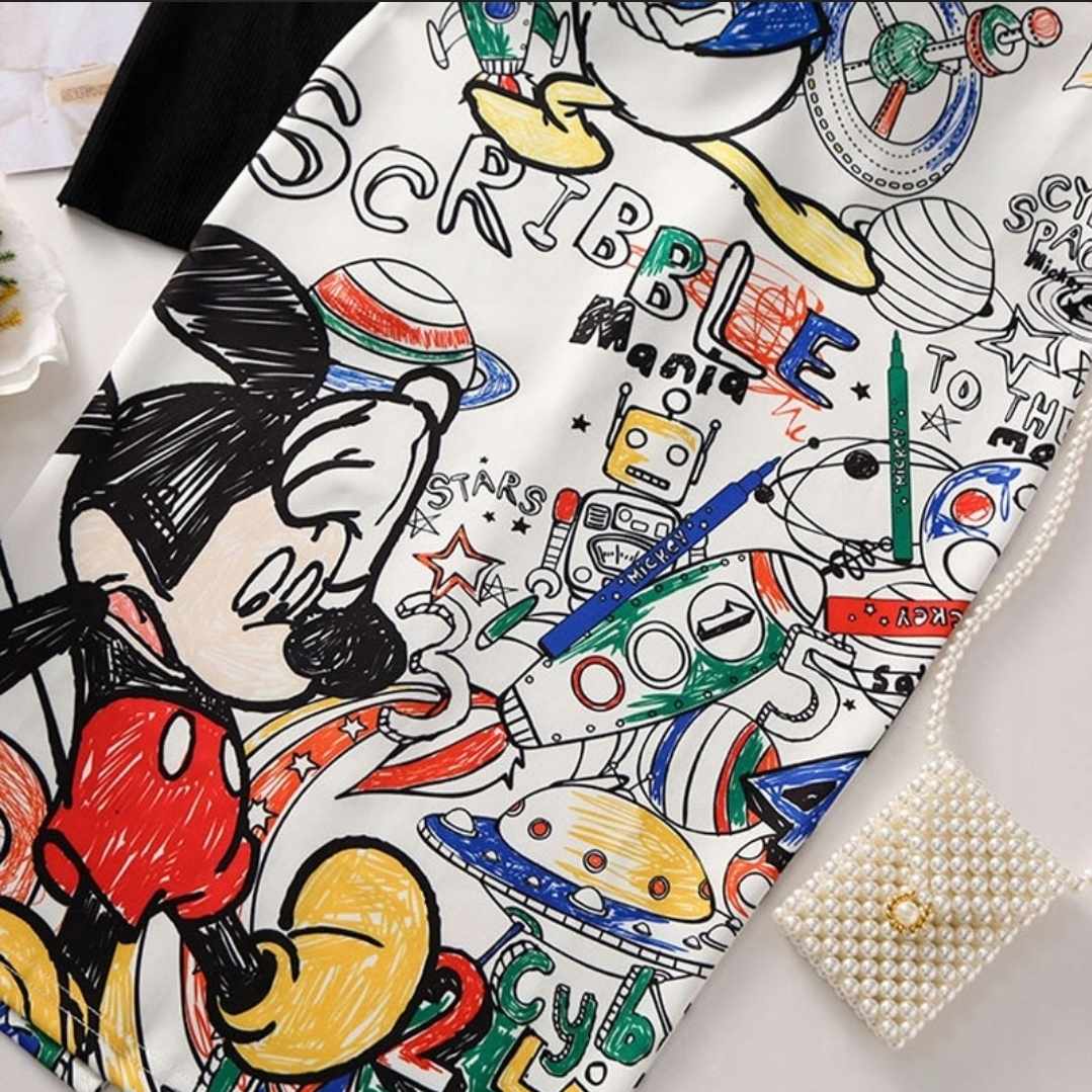 Ołówkowa spódnica z bajkowym motywem rozmiar L - obrazek 6