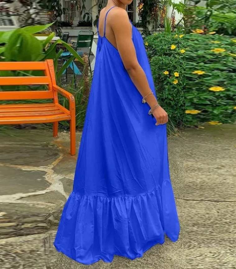 Luźna sukienka rozkloszowana maxi rozmiar XL - obrazek 4