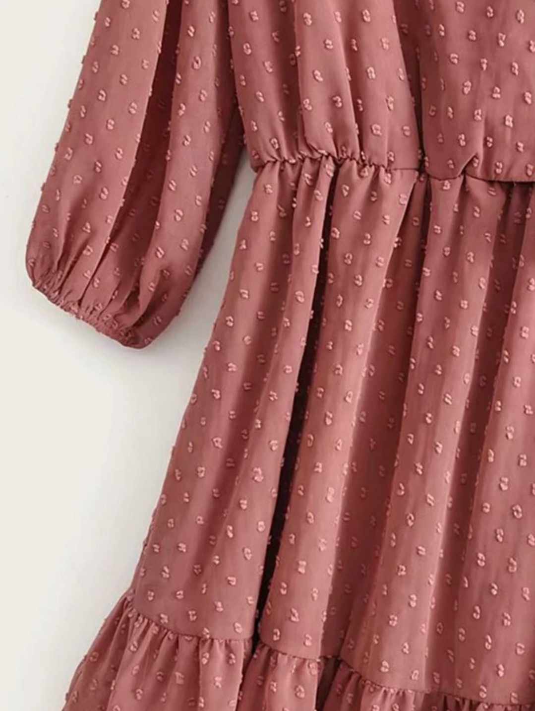 Sukienka szyfonowa mini z 3/4 rękawem - obrazek 5