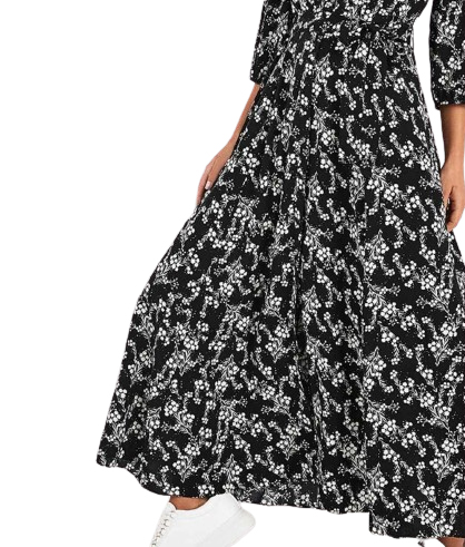 Sukienka midi z 3/4 rękawem rozmiar M - obrazek 5