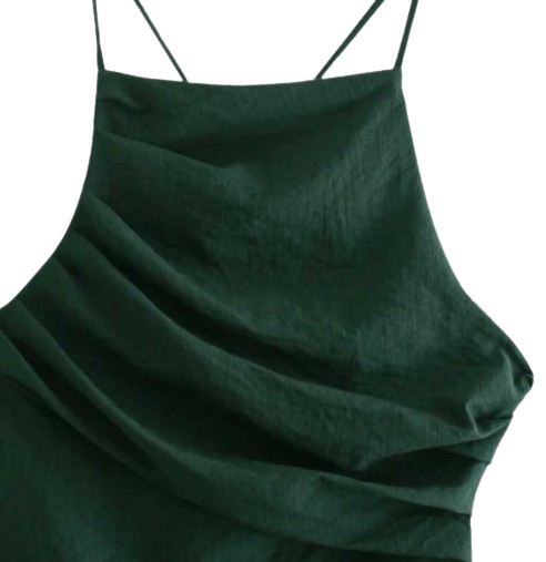 Damska letnia sukienka mini z marszczeniami - obrazek 3