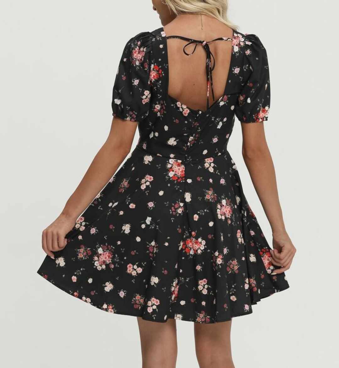 Sukienka rozkloszowana letnia mini rozmiar M - obrazek 3