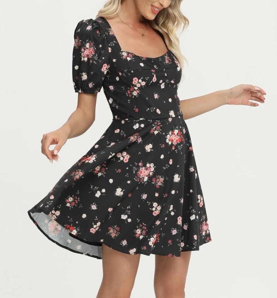 Sukienka rozkloszowana letnia mini rozmiar M - obrazek 4