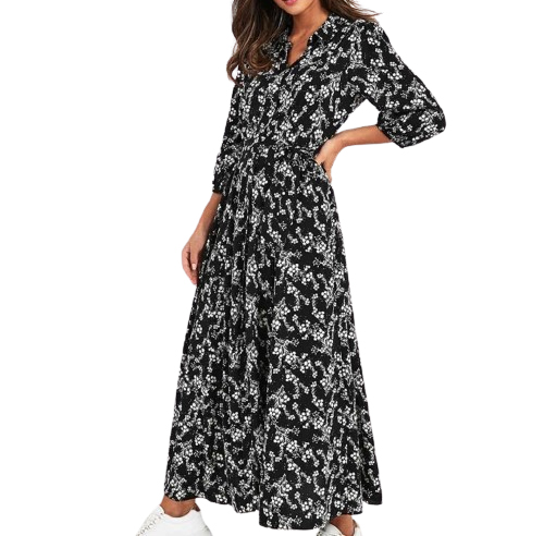 Sukienka midi z 3/4 rękawem rozmiar M - obrazek 3