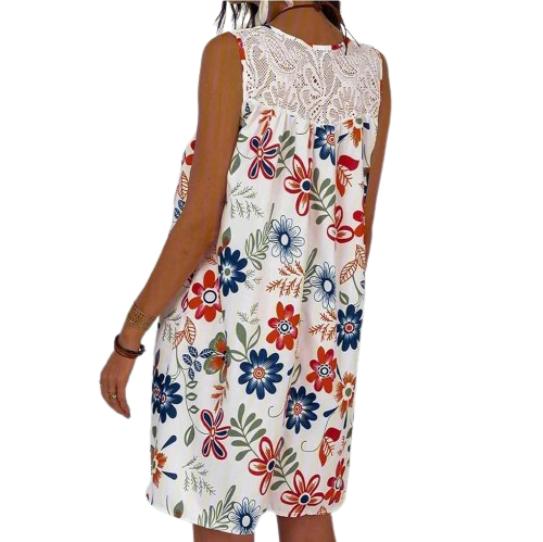 Sukienka letnia mini w kwiaty rozmiar L - obrazek 3